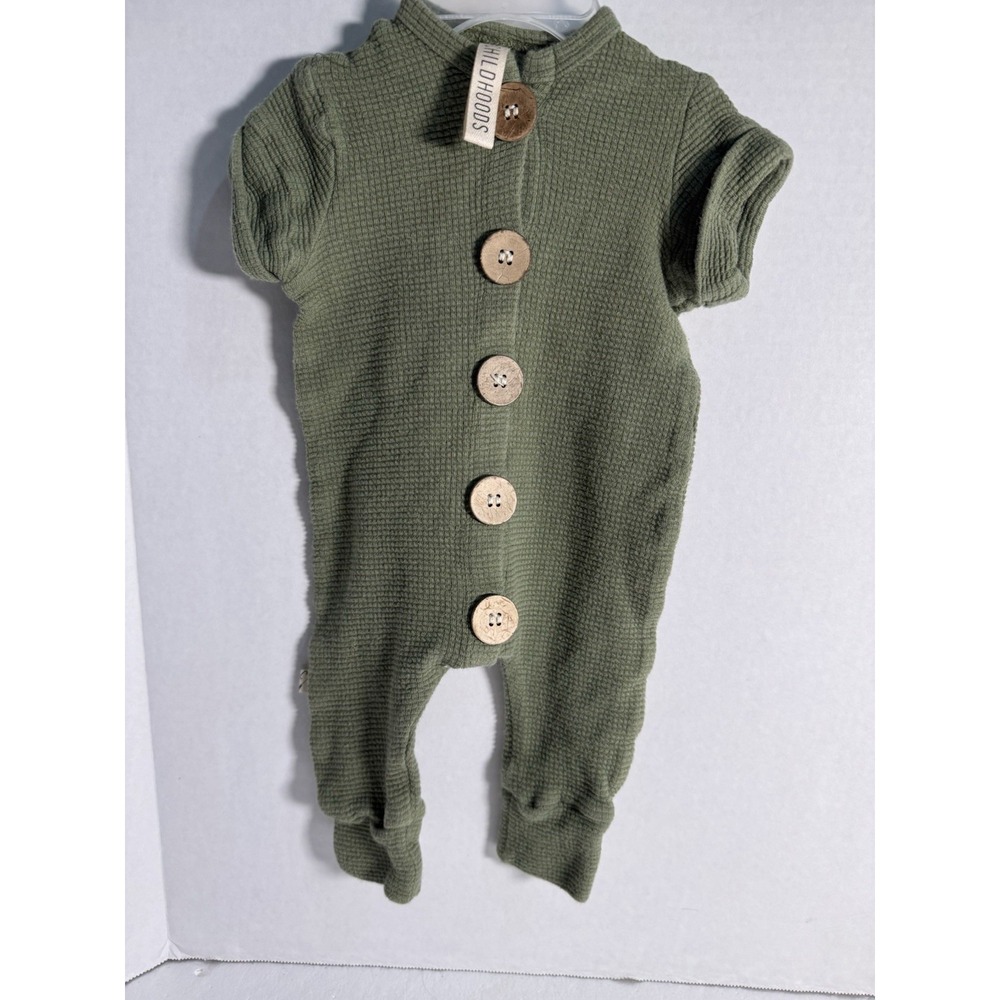 Childhoods Green‎ Baby Hooded Made in USA Romper Outfit, 0-3 months